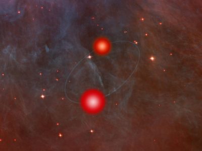 La vorticosa danza di gas e polveri crea una baby stella binaria