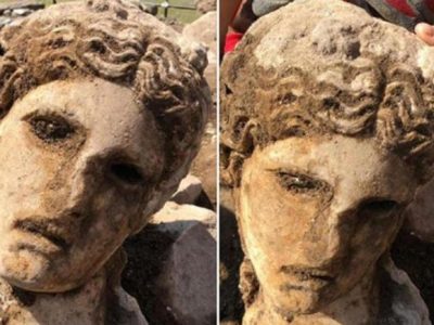 Emerge divinità in marmo dagli scavi al Campidoglio
