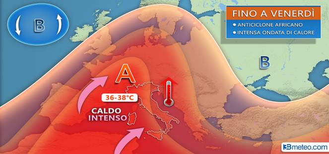 clima rovente venerdì
