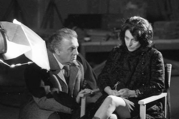 Federico Fellini e l'attrice Anna Magnani 