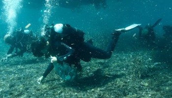Volontari ripuliscono i fondali e coste di Lampedusa