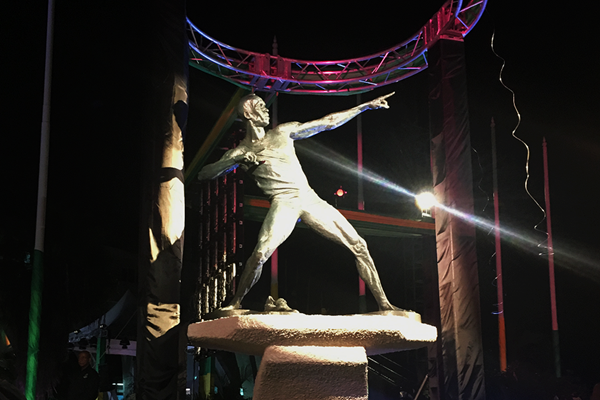 La statua di Usain Bolt - Immagine da sito Iaaf