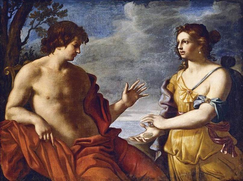 Apollo e la Sibilla Cumana - Dipinto di Giandomenico Cerrini 