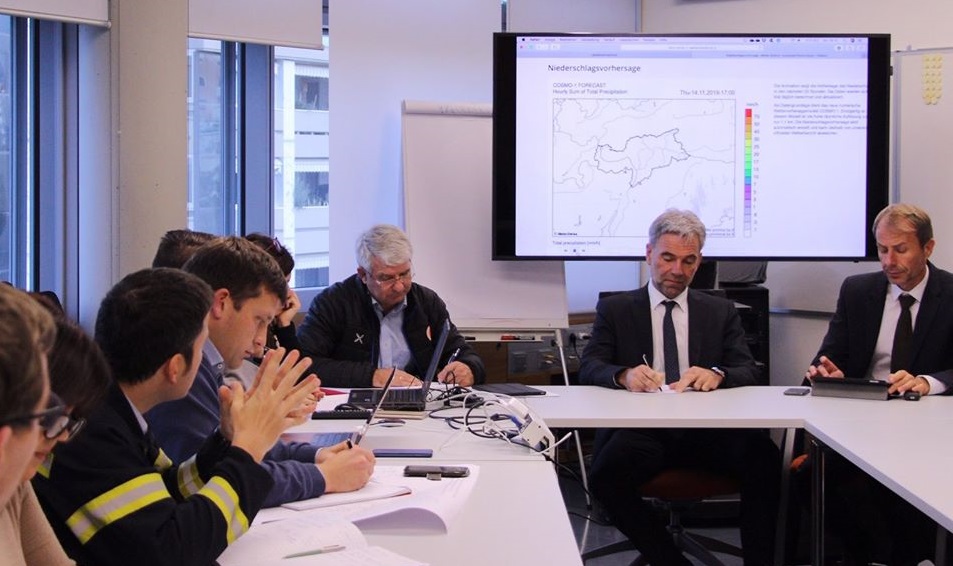 Alto Adige: il vertice della Centrale operativa, riunitosi con l'assessore alla protezione civile Arnold Schuler 