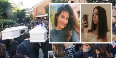 Folla commossa ai funerali di Gaia e Camilla le...