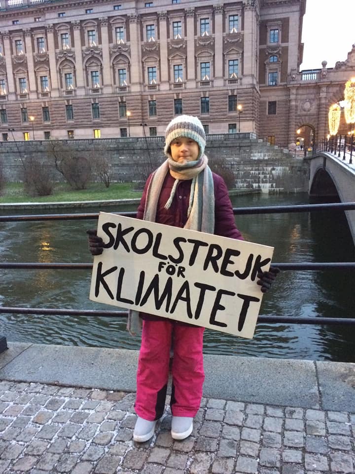 greta che sciopera per il clima