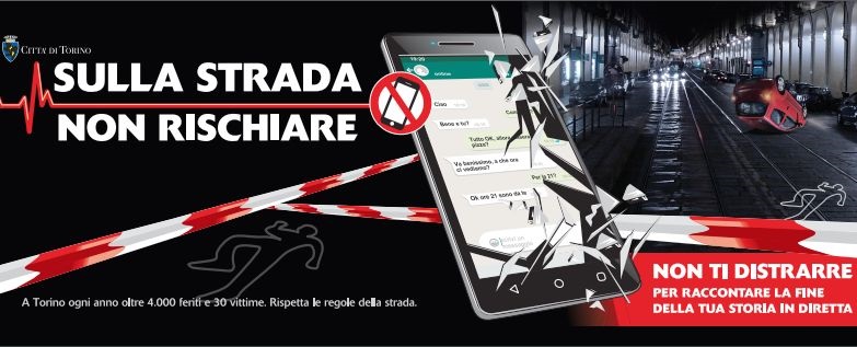 manifesto campagna sociale sulla strada non rischiare