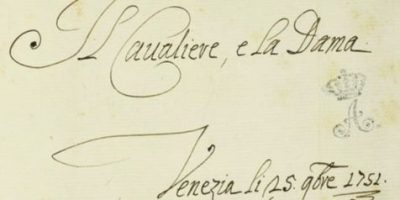 Un manoscritto inedito di Goldoni ritrovato a D...