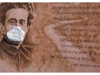 Anche Antonio Gramsci con la mascherina, l’opera di Francesco Argiolu
