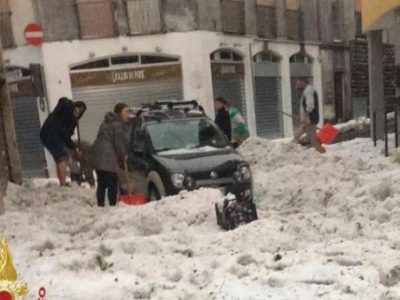 Una grandinata straordinaria si è abbattuta sul bergamasco