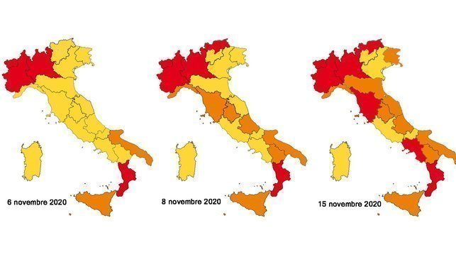 Spostamenti regioni gialle