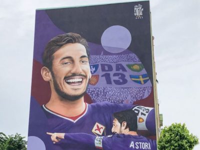 Fiorentina, inaugurato il murale dedicato al capitano Davide Astori