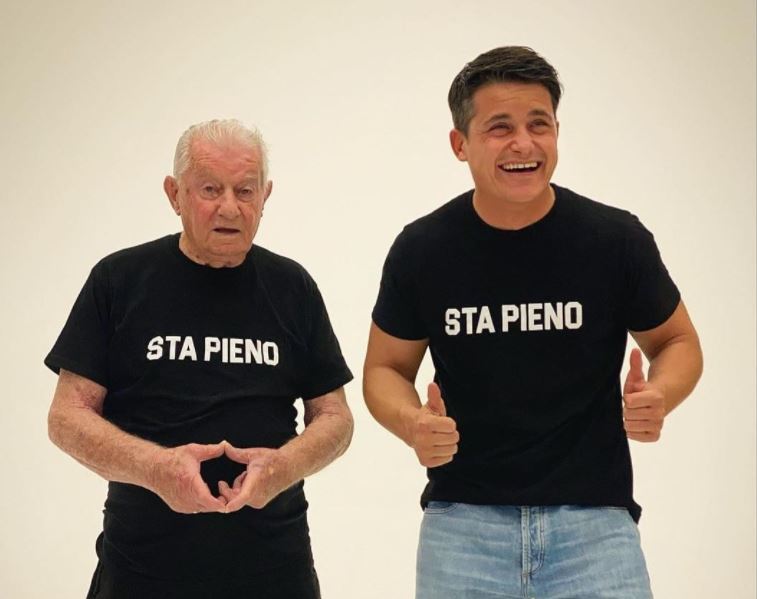Sta pieno - Da sinistra nonno Faustino e Federico Carli
