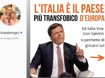Il ddl Zan al centro della lite social tra Renzi e i Ferragnez