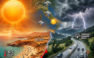 Dal caldo estremo ai temporali: cambia il meteo sull’Italia